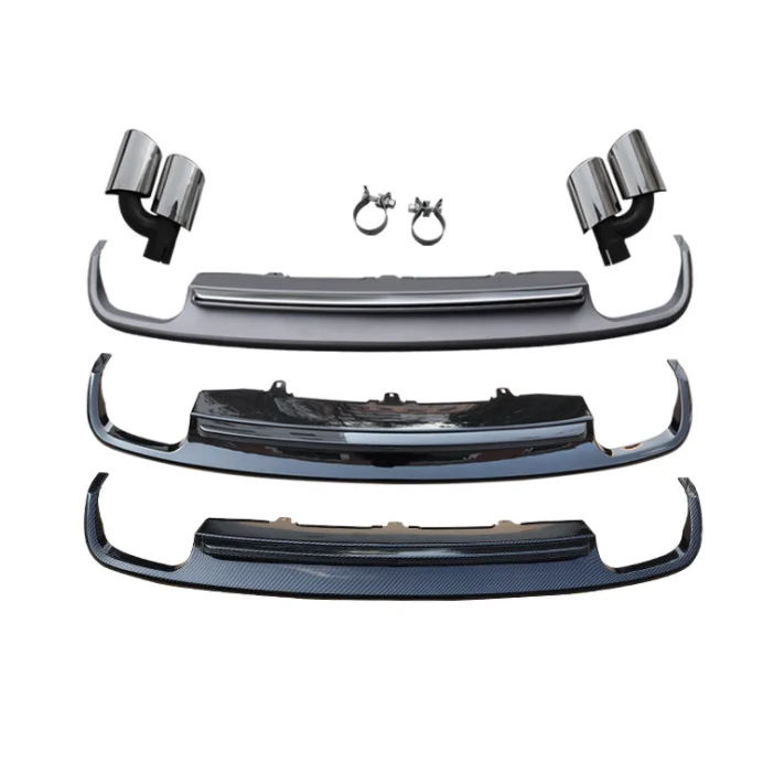 ABS Material Auto Parts Diffuser with Tail Throat For 2012-2015 Audi A6 Upgrade S6 Style Rear Bumper Diffuse with Exhaust