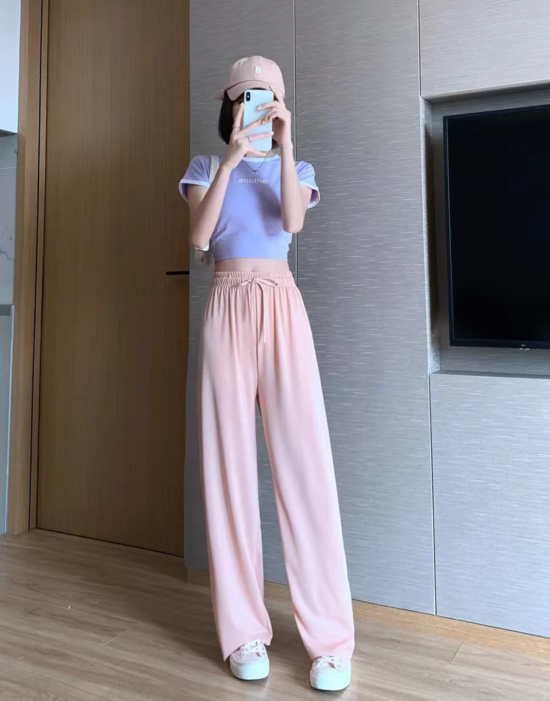 Soft Comfort Women Black Pants New High Waist Casual Summer Slacks Pants Women Ankle-Length Long Trousers Female Slacks