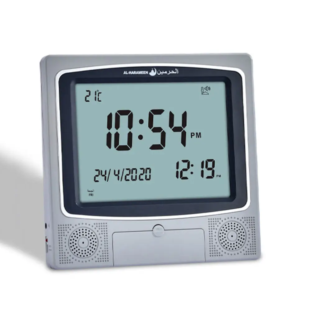 Hot Selling  Islamic mosque prayer Muslim gift LCD alharameen azan clock desktop