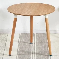 Office Kitchen Modern Wood Legs White Round Mdf Dining Table living room tables Kitchen Dining Table