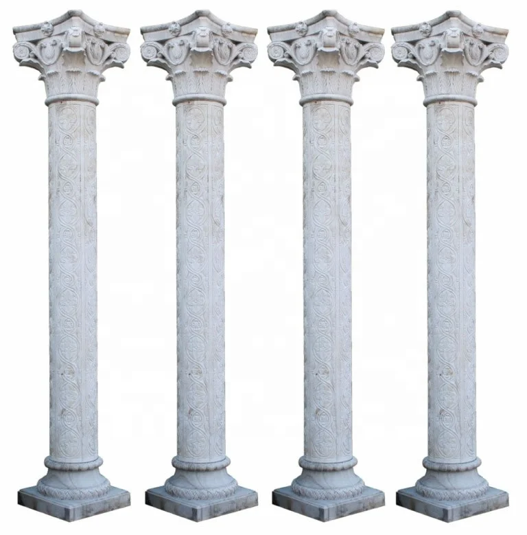 
Natural Granite Stone Column, Balustrade, Customized Marble Roman Pillars 