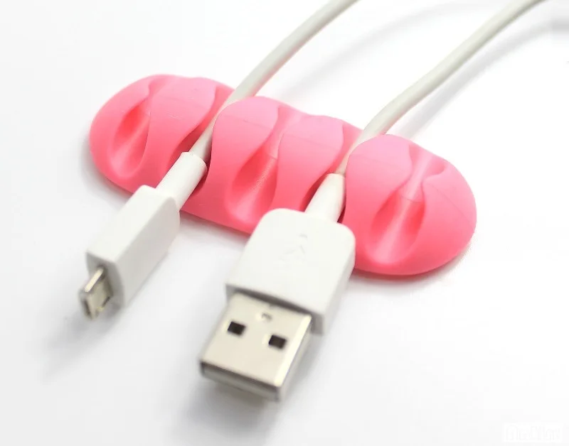 Multipurpose Desktop phone Cable Winder Earphone clip Charger Organizer Management Wire Cord fixer Silicone Holder 5 slot Strip