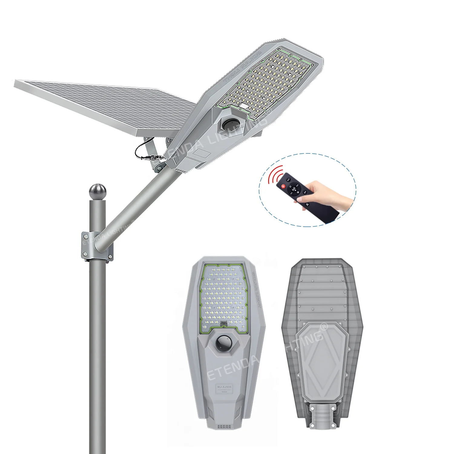 ETENDA Energy Saving Ip66 Aluminum 200w 300w 400w 600W Solar Street Light Lamp With Remote Control Lithium Battery Solar Light