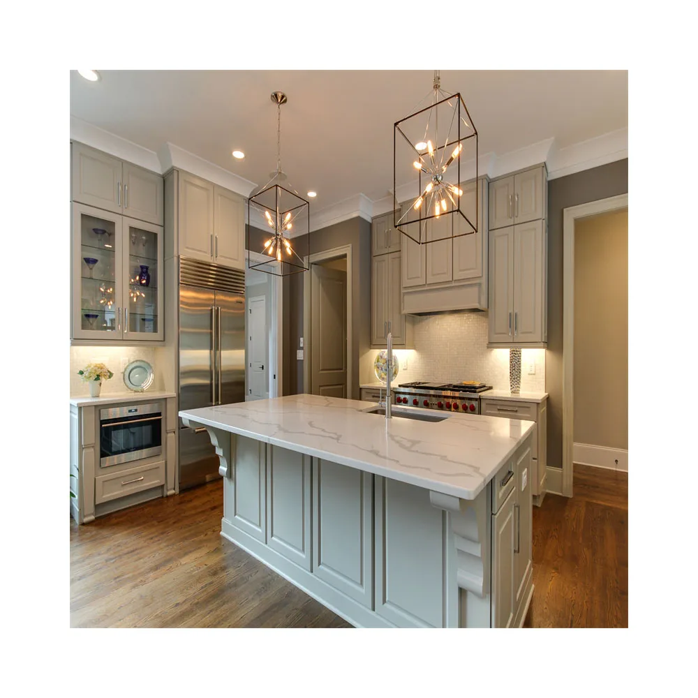 Kitchen Cabinet Solid Teak Wood Doors UV Melamine MDF Kitchen Cabinet Solid Alder Wood Modern Style Kitchen Cabinets