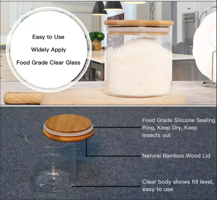 
Cosmetic 5ml 15ml 20ml 30ml 50ml 100ml Black Round Glass Jar with Bamboo Lid 