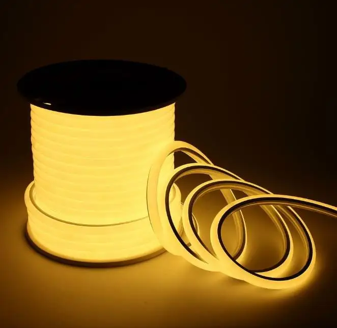 10m Roll D Shape flexible neon led strip lights 12V 24V top-view el wire neon warm white neon lichterkette