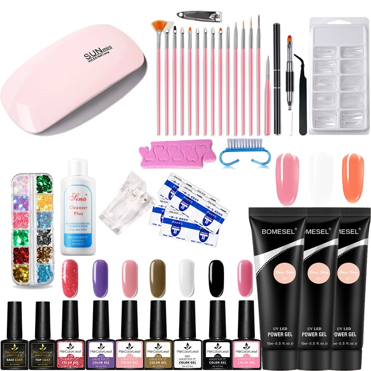 Acrylic Nail Kit With Lamp Dryer Full Manicure Set For Acrylic Powder Brush Tool Professional Nail Accessories Nail Art Kits Set