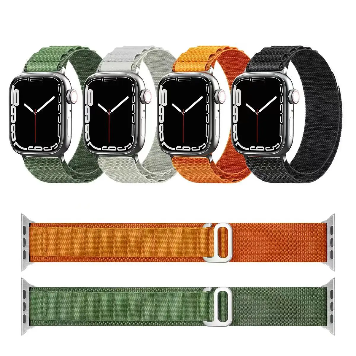 New Nylon Watch Strap Replacement Fabric Bracelet For Apple Watch All Series 38mm 40mm 41mm 42mm 45mm