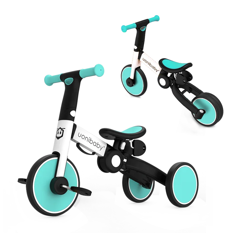 Оптовая цена Uonibaby 4 в 1 регулируемый детский трехколесный велосипед с несколькими режимами