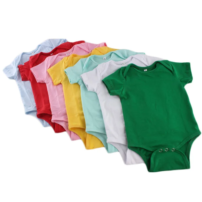 Plain Infant Toddler Bodysuit Blank Newborn Romper Short Sleeve Black Baby One Piece Romper