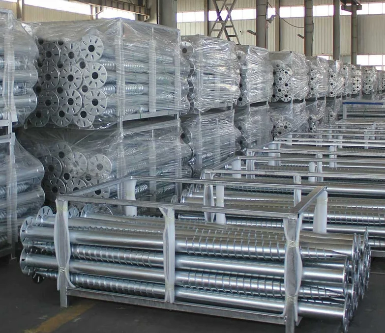 HDG galvanized solar ground screw pile foundation screw anchor for solar ground mounting
