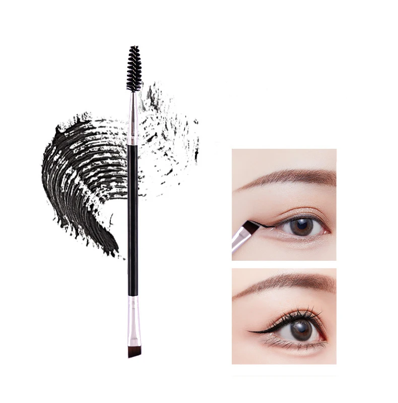 Read To Ship Angled Double-Sided Brow Brush Black  Dual Eyebrow Brush Spoolie Brush