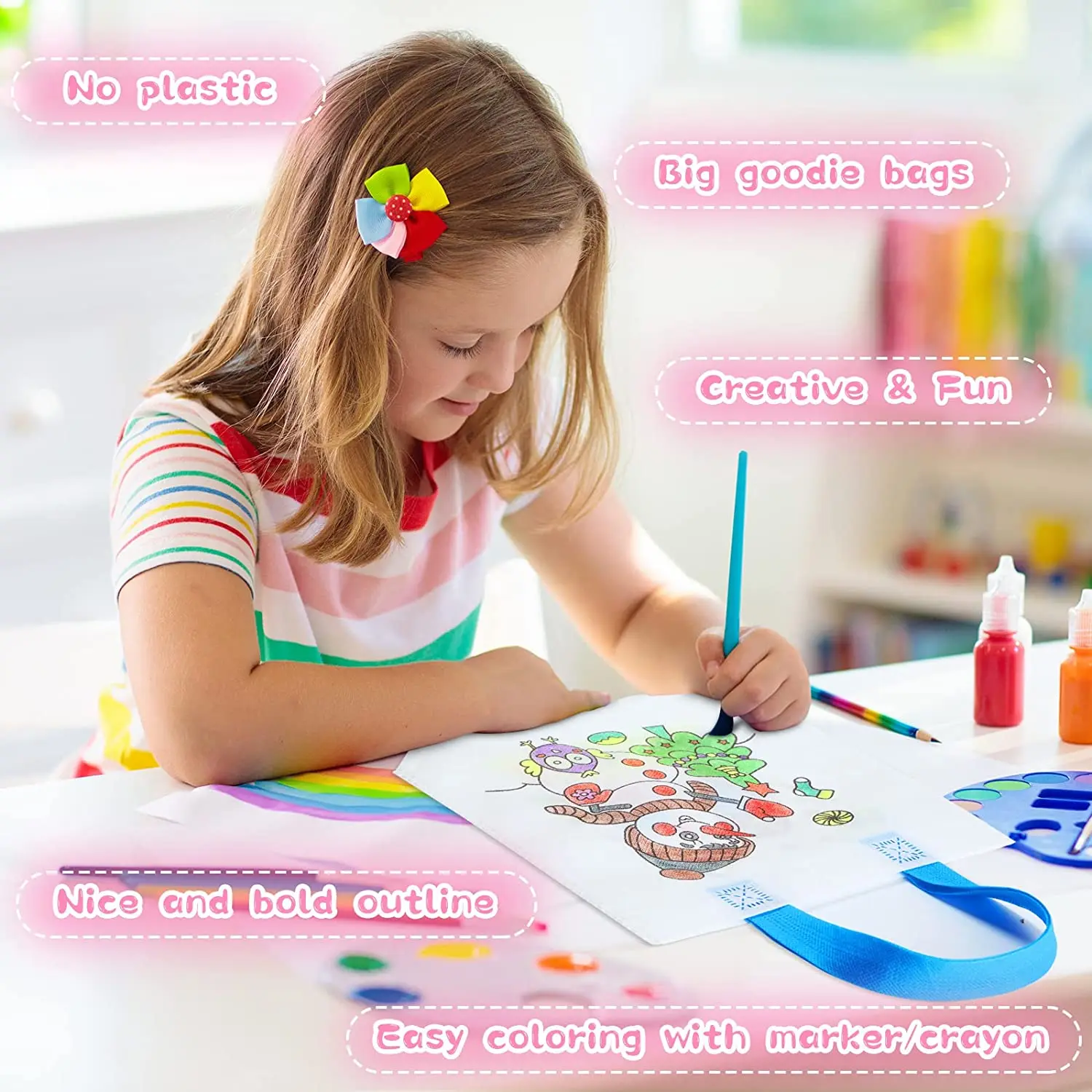 Детская раскраска многоразовая для вечеринки Goodie «сделай сам» Сумка рисования граффити Нетканый экологически чистый материал набор ручной работы детей