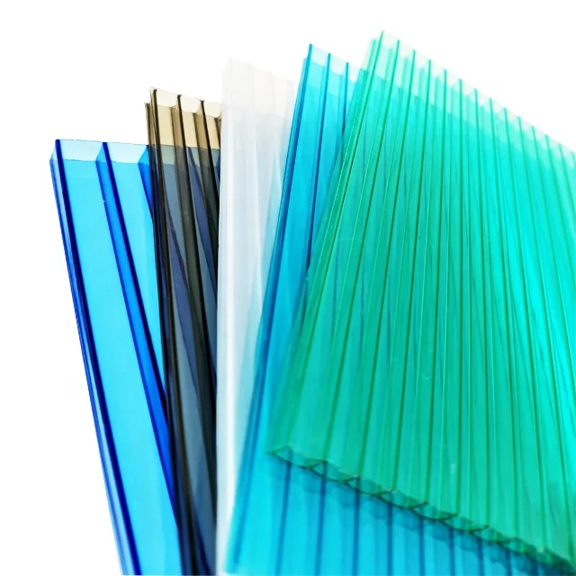 Simply Processed And Installed Blue Polycarbonate Hollow Sheet / PC sheet