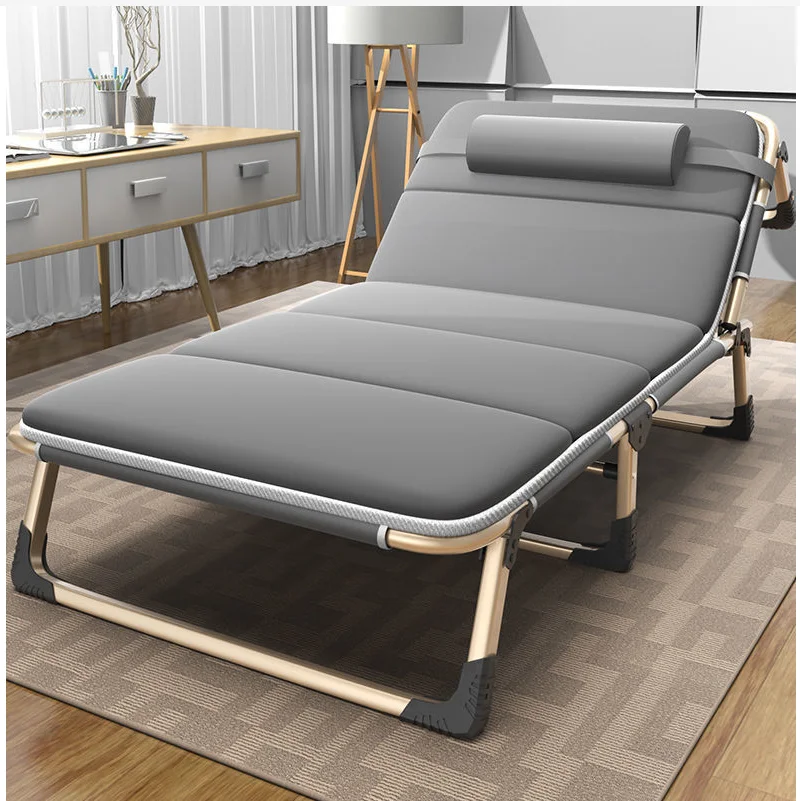 Folding bed office nap reclining chair portable marching home simple escort bed to increase the bearing capacity of the bed