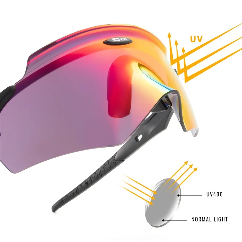 SCVCN Fashion Cycling Sunglasses Men Women Outdoor Sports Riding Running Driving Protection Glasses Bike Bicycle Glasses HD Lens