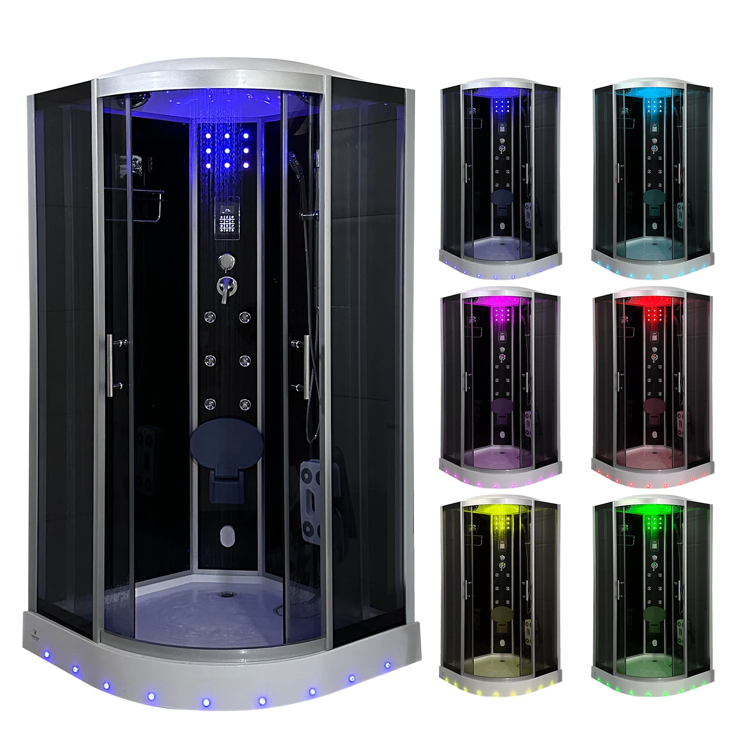 Modern Design Sliding Tempered Glass Aluminium Computer Control Massage seam Shower Room Cabin
