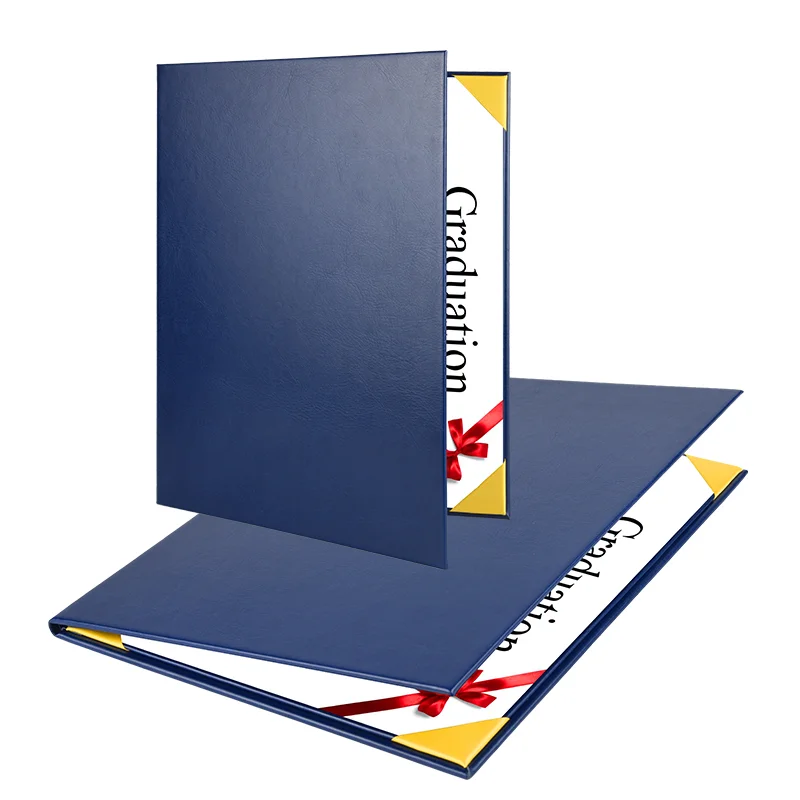 Пользовательский держатель сертификата на выпускной папка из искусственной кожи Обложка для диплома тиснение фольги