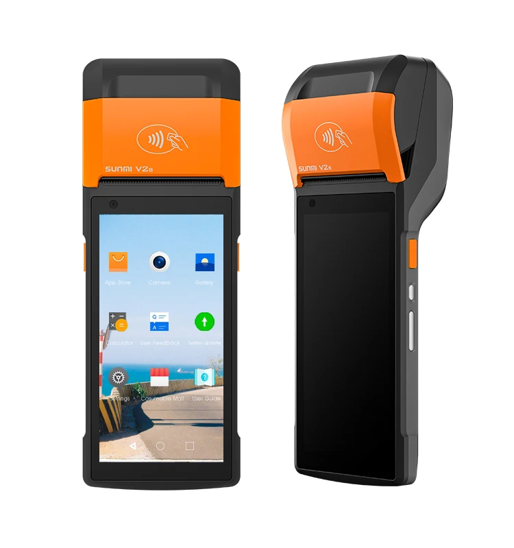 Sunmi V2s Pos System Software Restaurant Touch Screen Beauty Salon Nail Printer Store Android Pos Systems With Thermal Printer