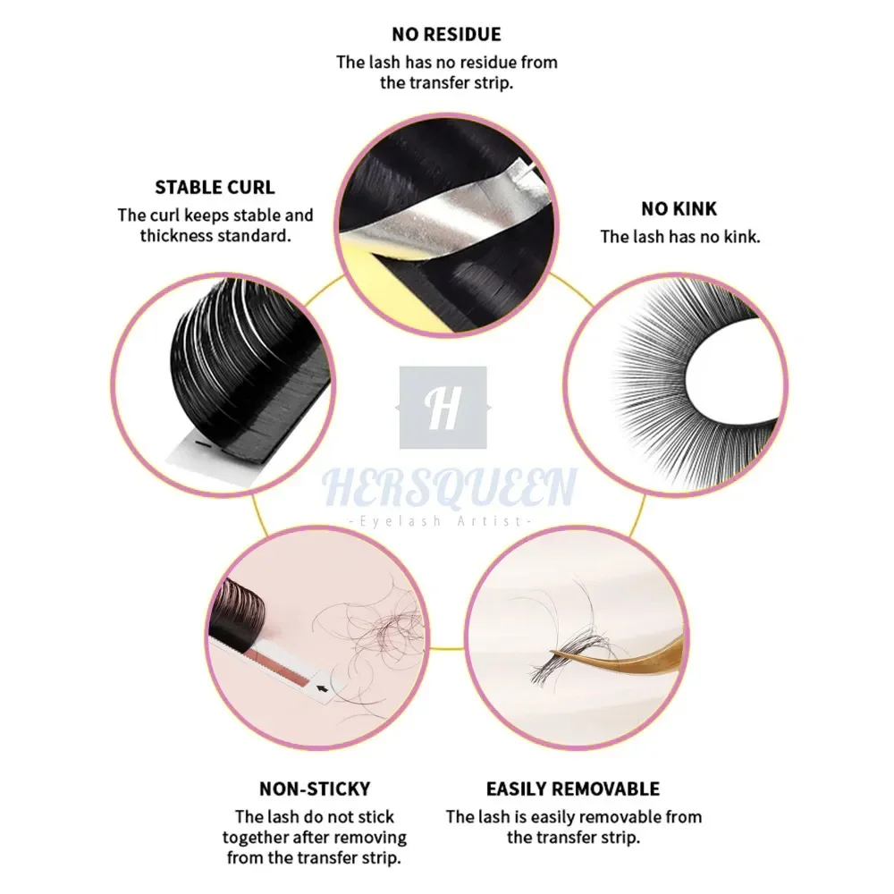 0.05 Wholesale Factory Eyelash Supplier Russian Mega Fan Volume Silk Soft Dense Eyelash Extension Professional Faux Mink Eyelash