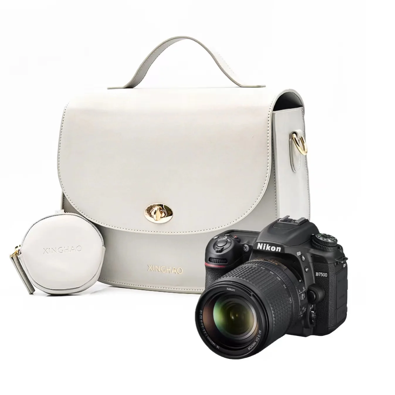 Custom Microfiber Leather Fashion Photographers DSLR Camera Crossbody Camera Bag
