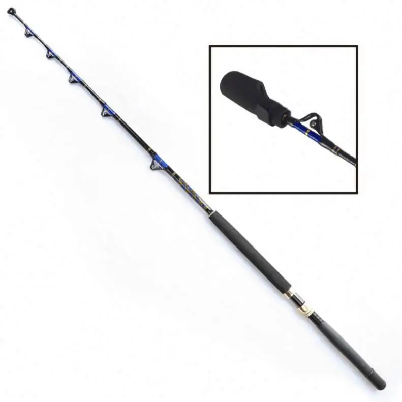 Heavy Boat Fishing Trolling Rod For Straight Nylon Butt Roller Guide Deep Sea Tuna Offshore Boat