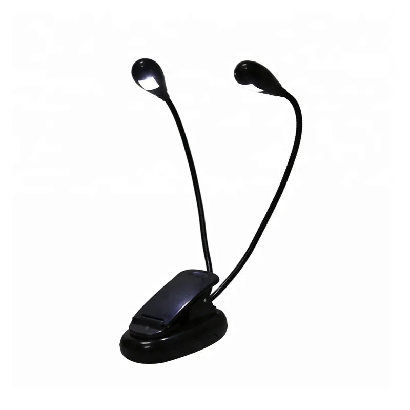 Flexible double goose necks clip-on dual head grow lamp desk lamp Led Reading Lamp