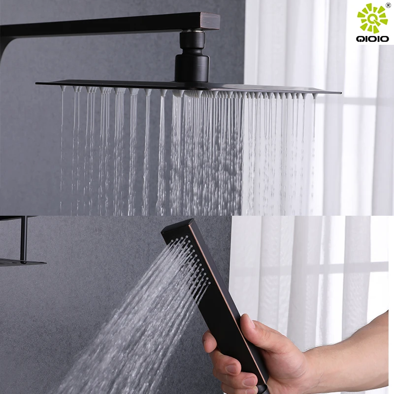 China Guangdong modern design 304 stainless steel free lead hot cold rain bath shower set rainfall bathroom shower set