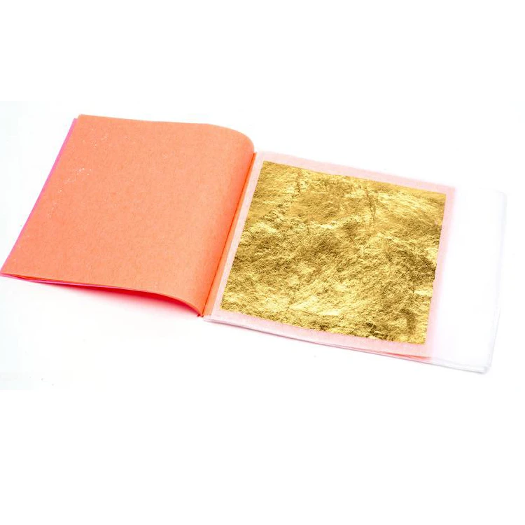 8*8cm Edible 24K pure metal foil sheets genuine gold leaf
