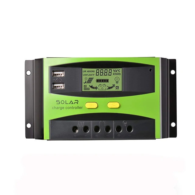 Good Quality Solar Controller 12v 24v 48v Battery Charger 10a 20a 30a 40a 50a 60 Amp dual USB auto PWM solar charge controller
