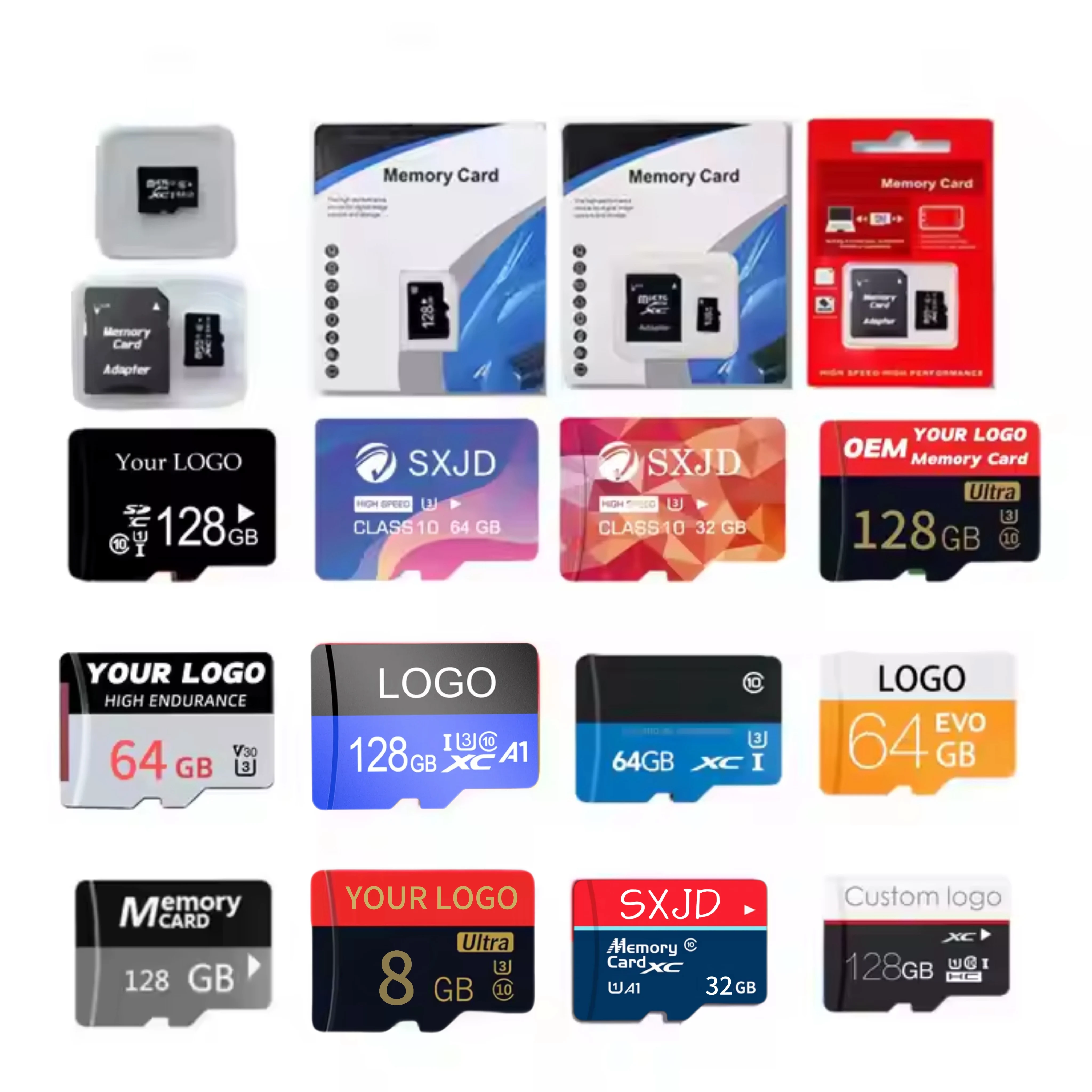 Fast Class 10 U3 Memoria Tf Card 128Mb 4Gb 8Gb 16Gb 32Gb 64Gb 128Gb Micro Mini storge Sd C10 карта памяти Sd-Memory-Card-Китай