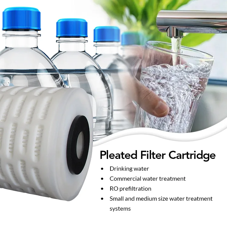 Darlly Mill Pleated 115mm PP Filter 10/20/30/40 Inch 10 Micron Water Cartridge for Pre-filtration