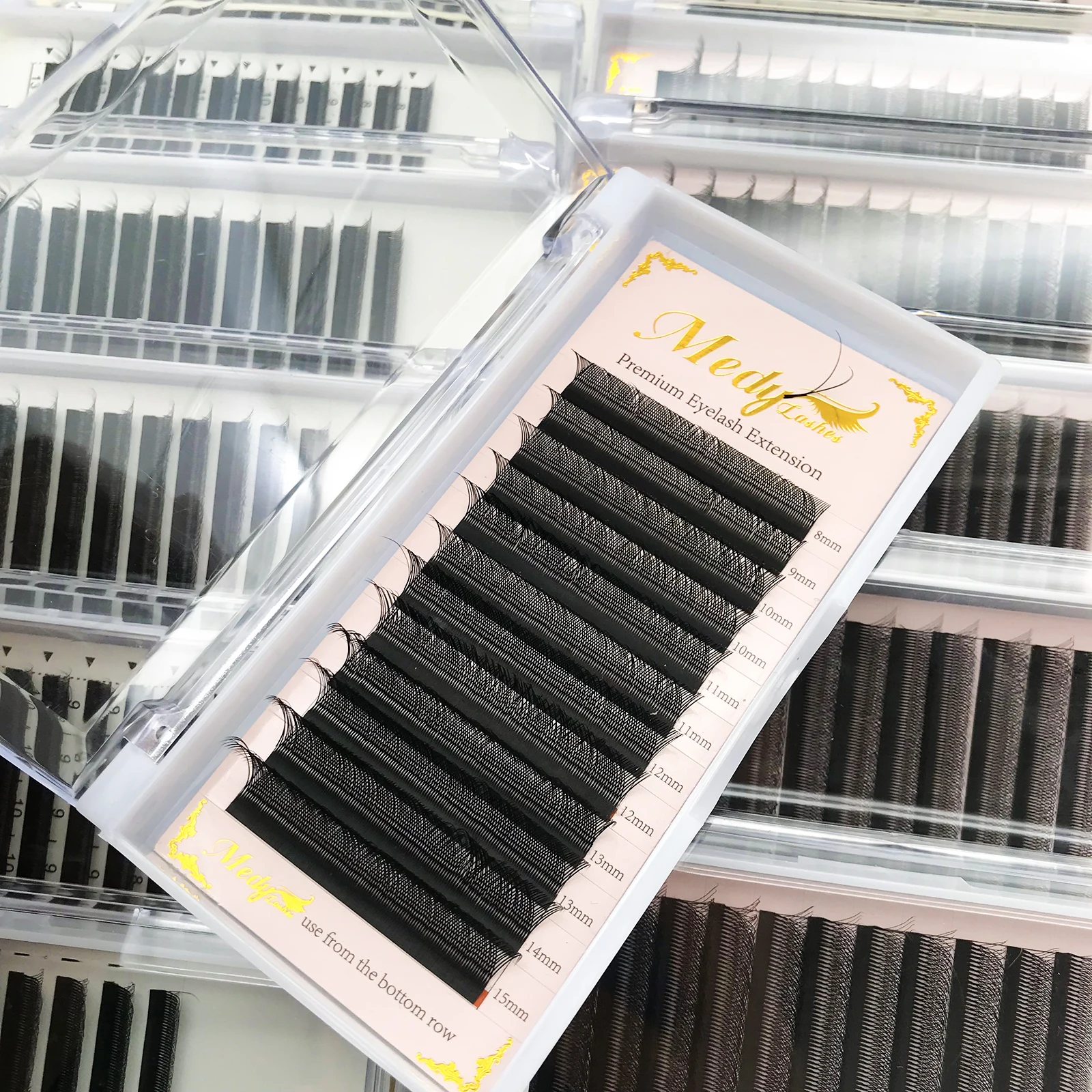 Wholesale W YY Shape Fanning 3D W Effect Clover Eyelashes Extension Fluffy Matte Black 6D W YY Lash Extension Private Label