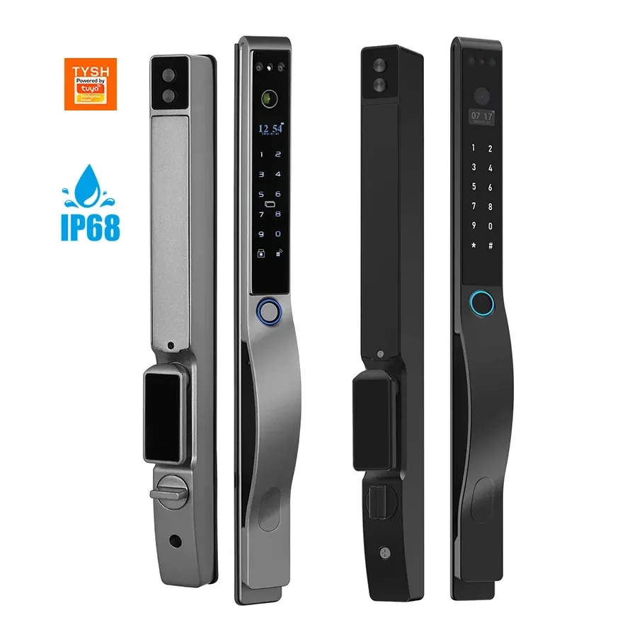 Tuya APP Outdoor Electric 3D Face Recognition Keyless Digital Fingerprint Password Card Door Lock Waterproof Slim Smart Lock