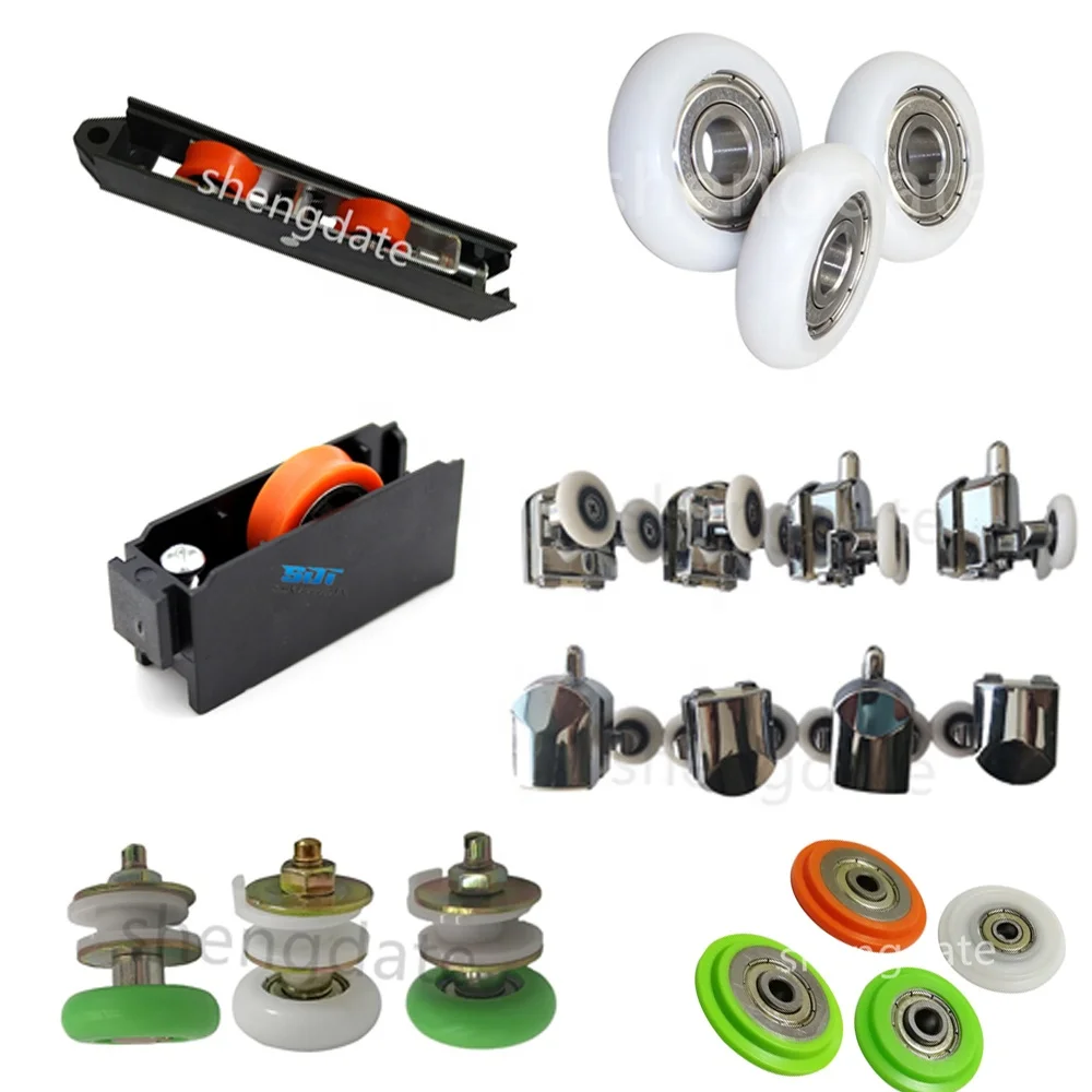 Heavy Duty Balcony Door Sliding Roller U Groove Metal Shield Nylon Round Pulley Ball Bearing Wheel Roller For Furniture Rollers