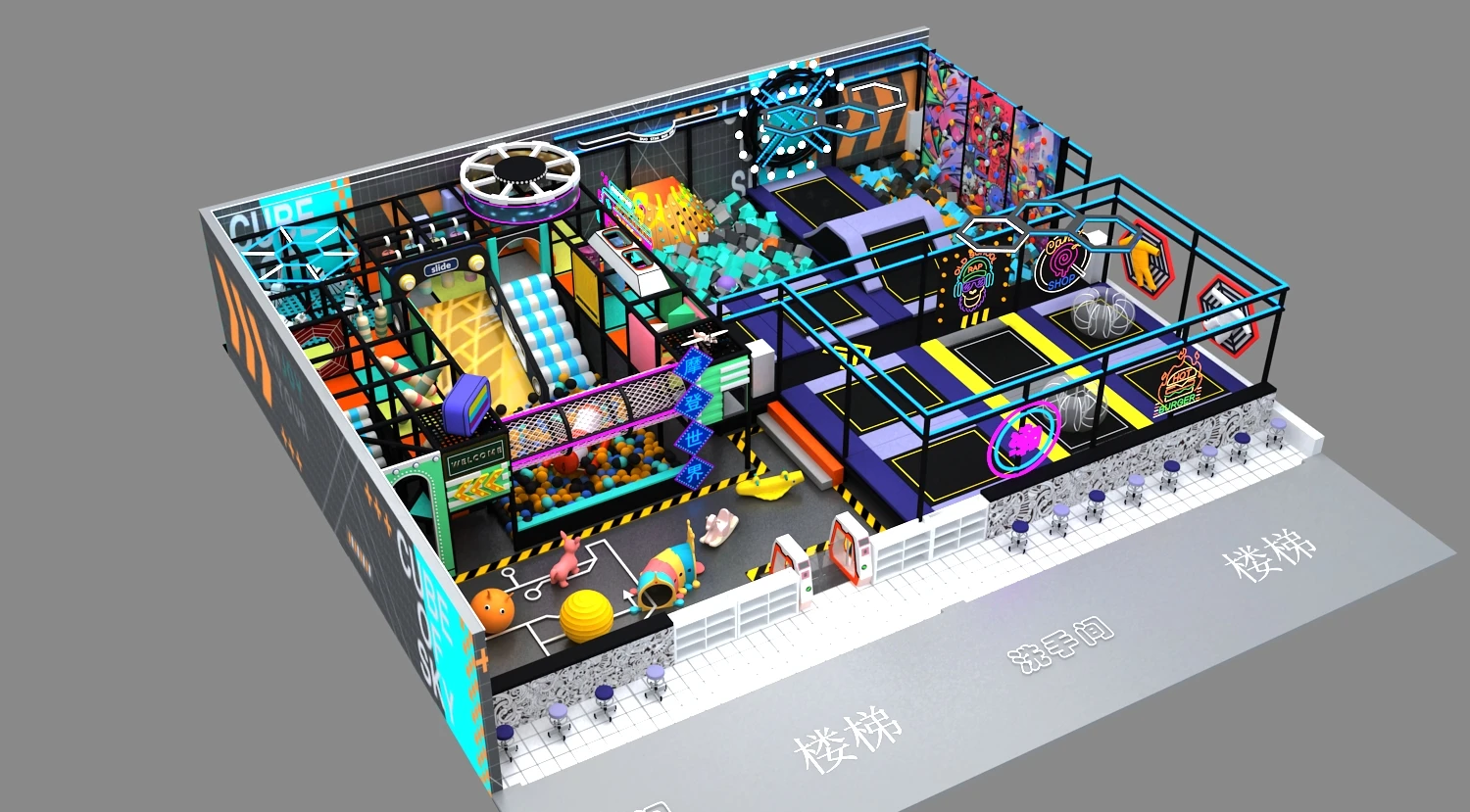 Commercial Jump Trampoline Indoor Trampoline Parks Equipment Bungee Trampoline Park for Kids And Adults soft play equipment maze