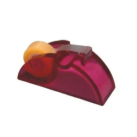 China manufacturer manual tape cutter blue red plastic tape dispenser for office