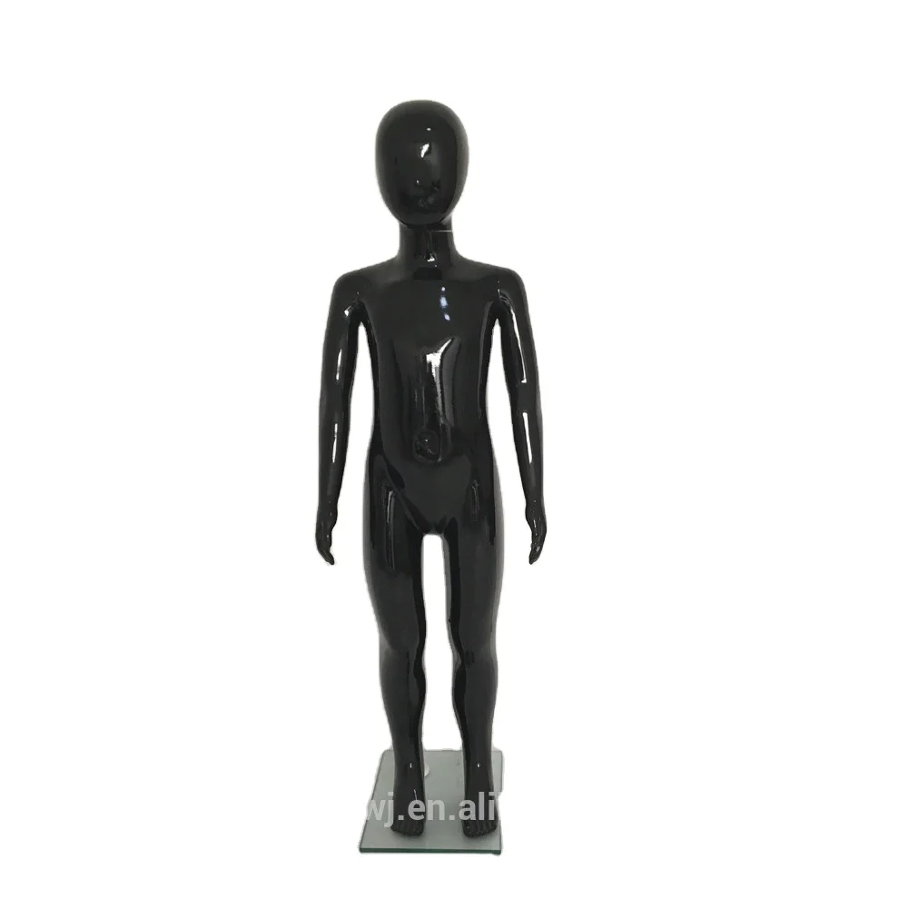 Factory wholesale cheap glossy black 110cm child baby teen plastic mannequin display