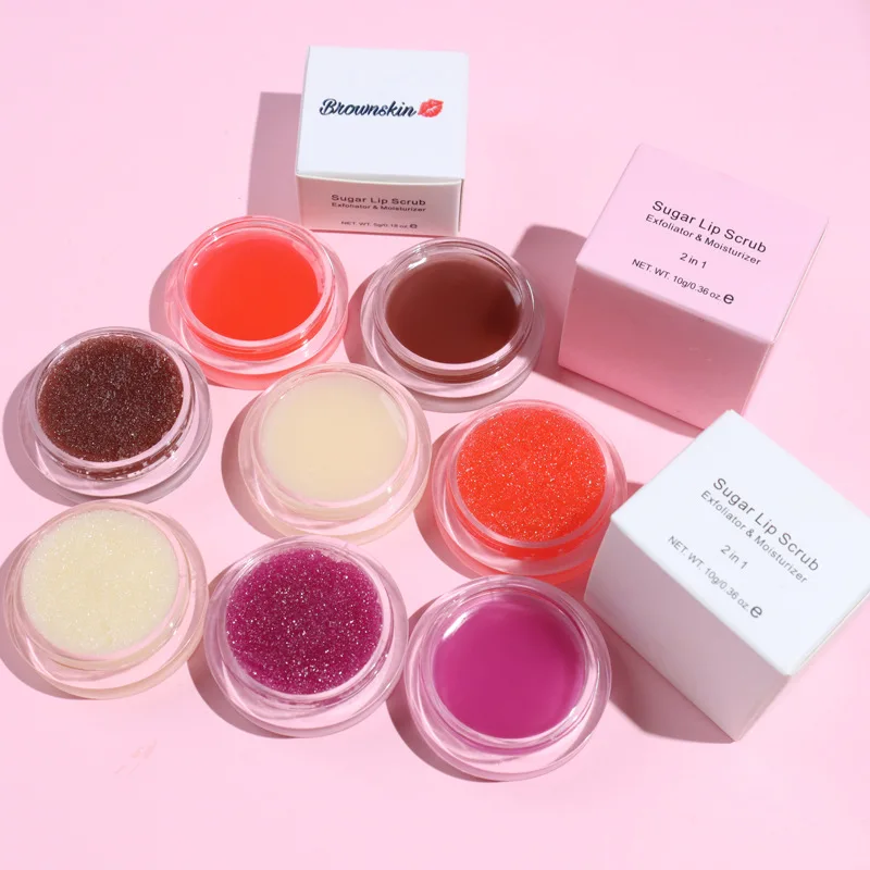 Factory Oem Private Label 2 in 1 Dual Effect Lip Care Lip Balm Repair Exfoliating Dead Skin Envase Para Sugar Lip Scrub