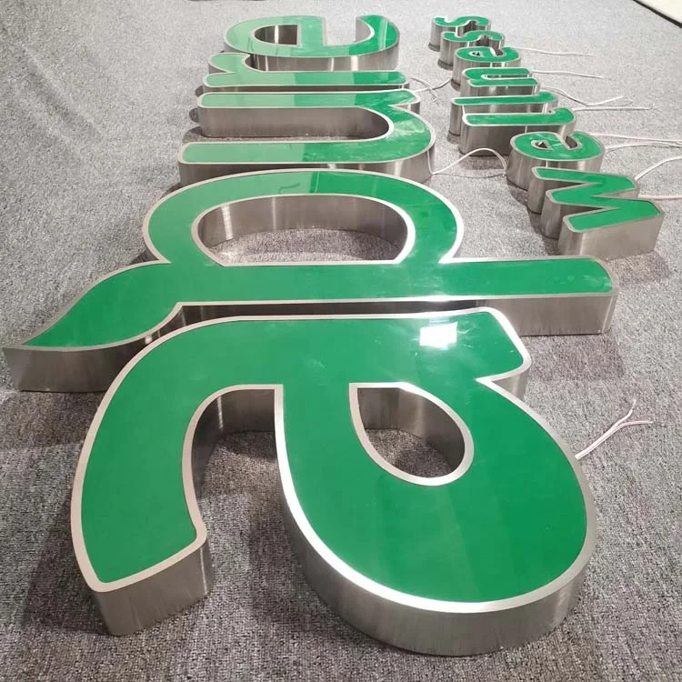 Green Face Color LED Logo Signage Face Lit Channel Letter