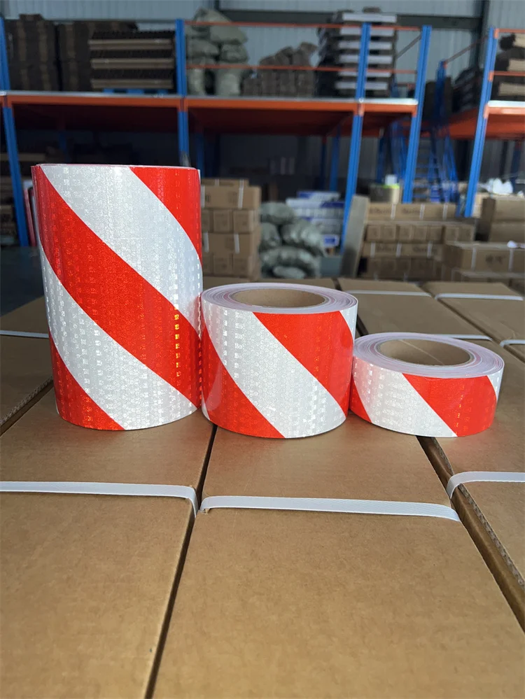 Yellow White PVC Warning Reflective Adhesive Tape PVC cheap twill honeycomb reflective tape
