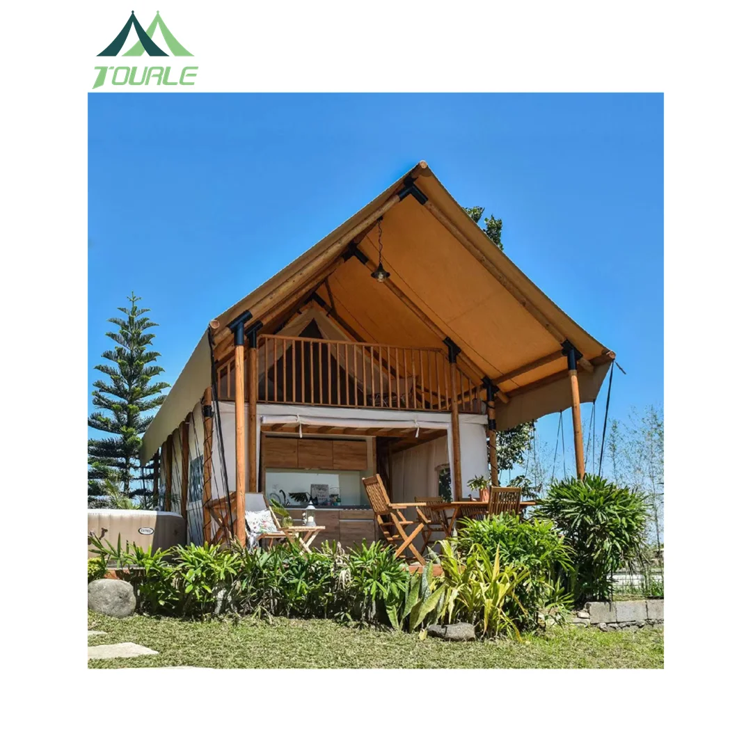 Outdoor luxury resort hotel loft safari tent house double-layer glamping tent