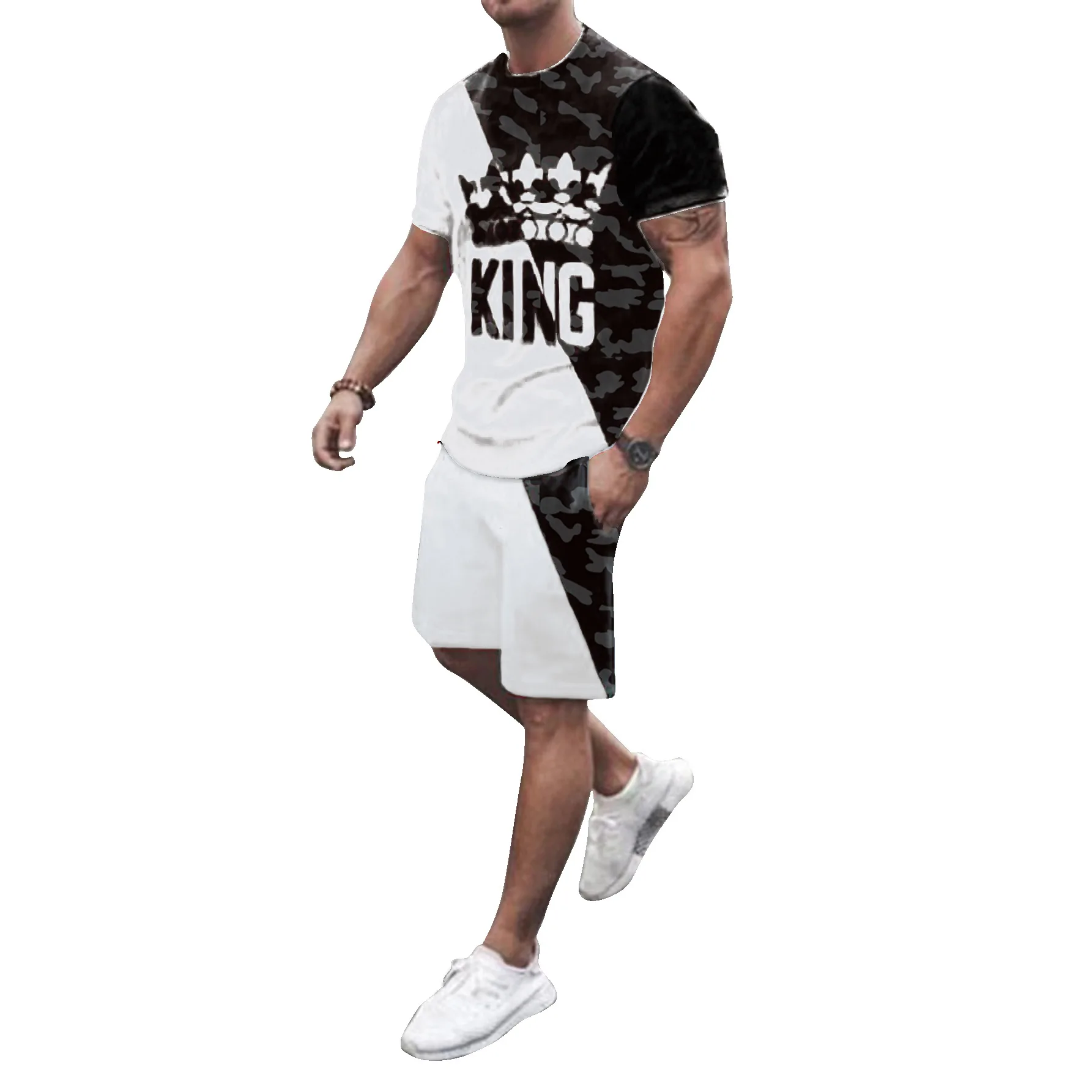 Wholesale Casual Summer Set Graphic T-shirt Printing 2peice Set Outfit Clothing