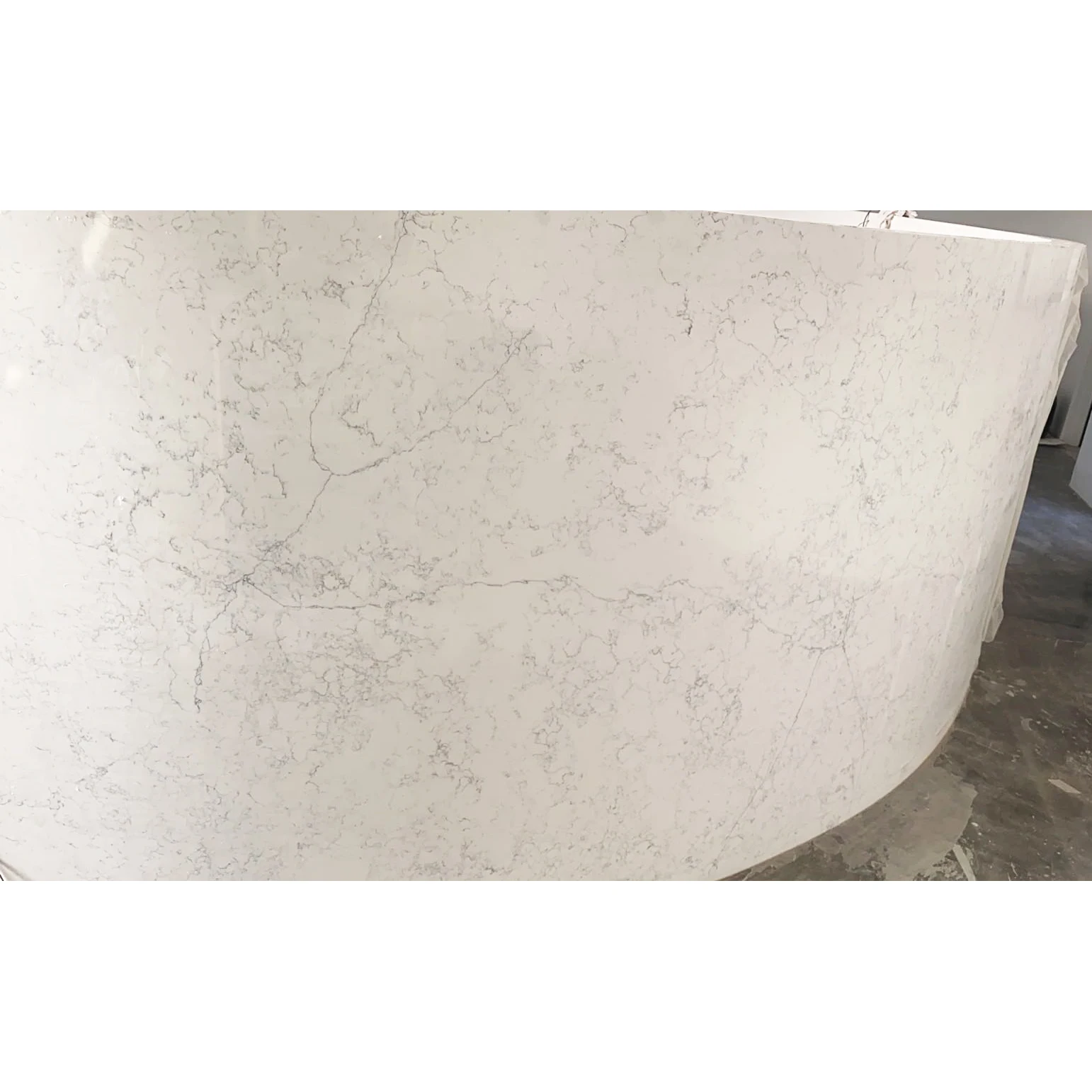 White Carrara Quartz Slab Artificial Stone Countertops Bentch top White Calacatta Quartz