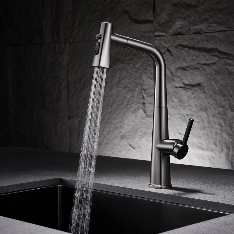 Kitchen Cabinets Faucet,Brass Faucet Kitchen,Faucets Tap Single Hole Pull Out Kitchen Faucet