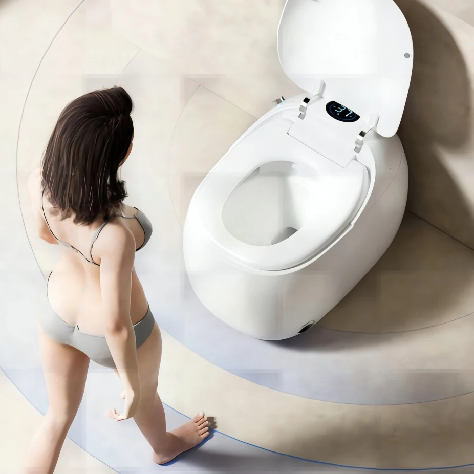 High end wc intelligent water closet toilet bidet floor mounted automatic luxury bathroom egg shape smart toilet bowl