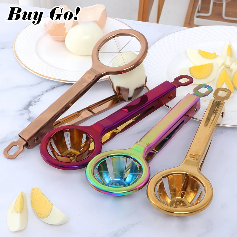 Kitchen Egg Slicer Cutting Egg into a Flower Shaped Handheld Stainless Steel Egg Cutter
