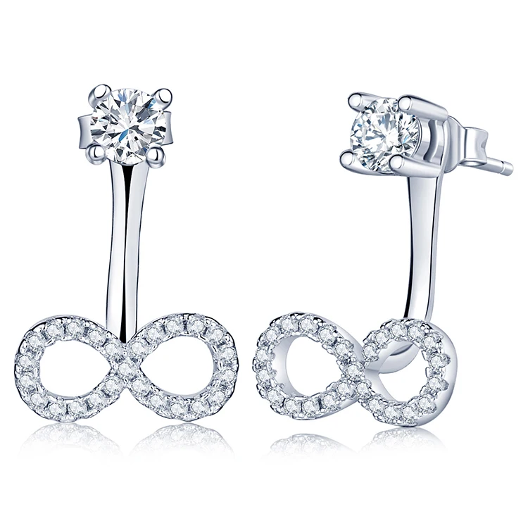 Trendy Earrings Jewelry 925 Sterling Silver Drop Ear Jacket for Women