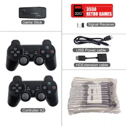 2.4G Double Wireless Controller Game Stick 4K 10000 64 32GB Retro Games for PS1/GBA Boy Christmas Gift Video Game Console