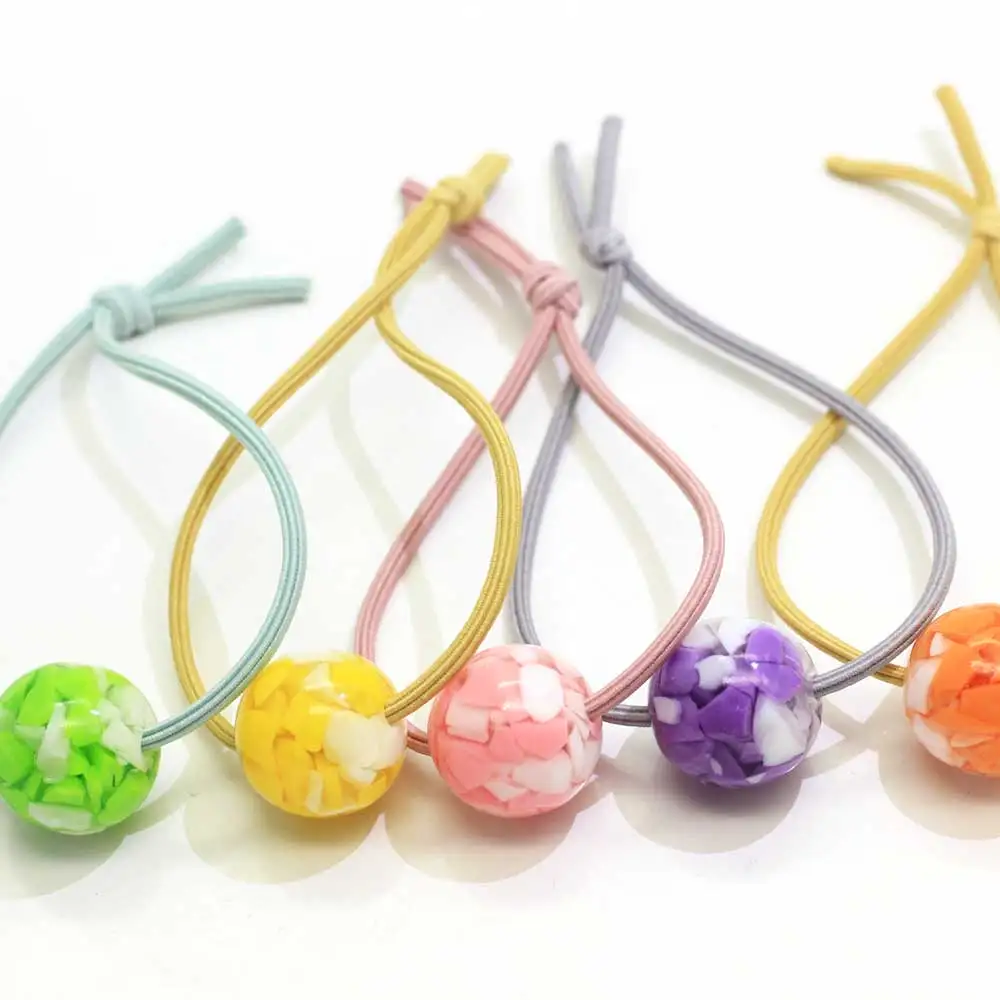 
Colored Round Beads Elastic Hair Band Tie Women Girls Simple Fashion Hair Scrunchies Ponytail Holders Hair Accessories 